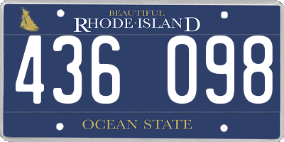 RI license plate 436098