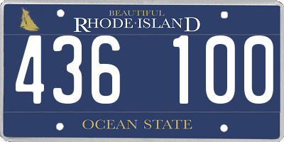RI license plate 436100