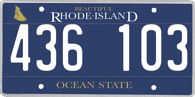 RI license plate 436103