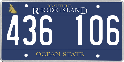 RI license plate 436106