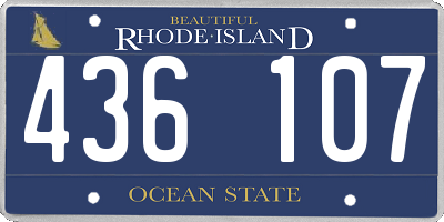 RI license plate 436107
