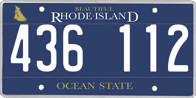 RI license plate 436112