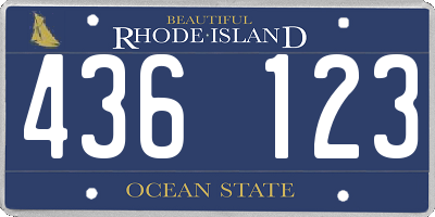 RI license plate 436123