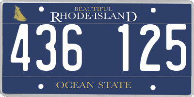 RI license plate 436125