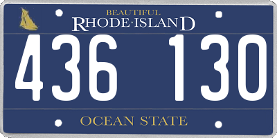 RI license plate 436130