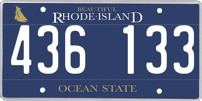 RI license plate 436133