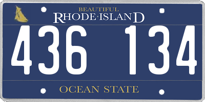 RI license plate 436134