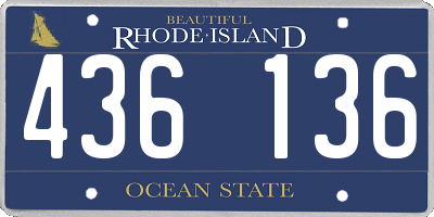 RI license plate 436136