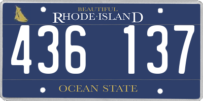 RI license plate 436137