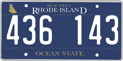 RI license plate 436143