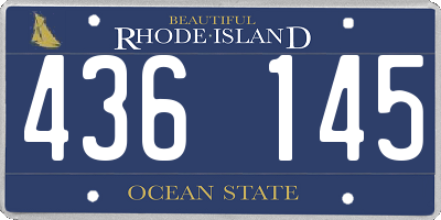 RI license plate 436145