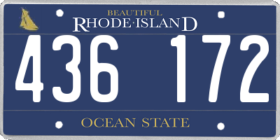 RI license plate 436172
