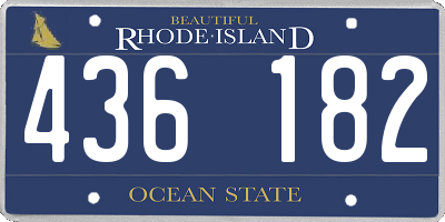 RI license plate 436182