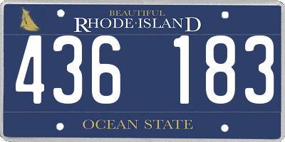 RI license plate 436183