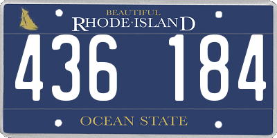RI license plate 436184