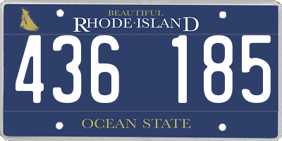 RI license plate 436185