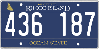RI license plate 436187