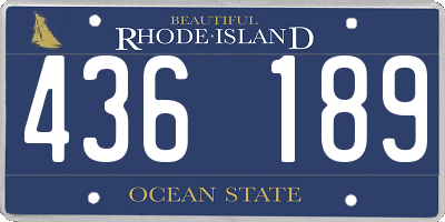 RI license plate 436189
