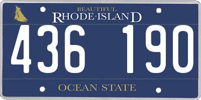 RI license plate 436190