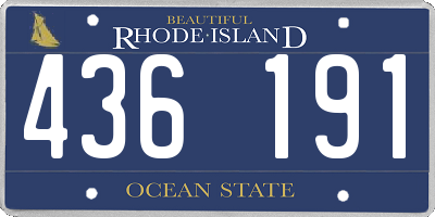 RI license plate 436191