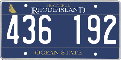 RI license plate 436192