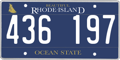 RI license plate 436197