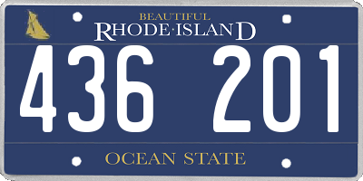 RI license plate 436201
