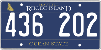 RI license plate 436202
