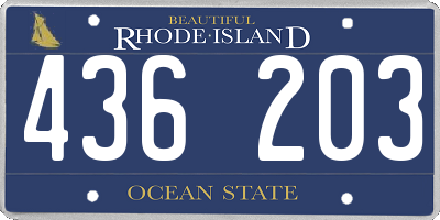 RI license plate 436203