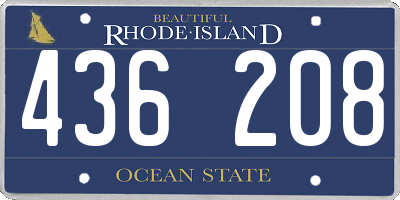 RI license plate 436208