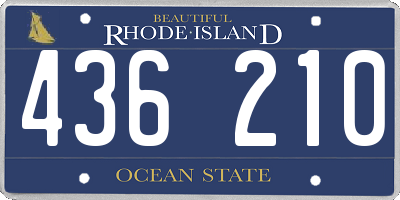 RI license plate 436210