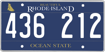 RI license plate 436212