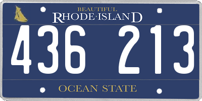 RI license plate 436213