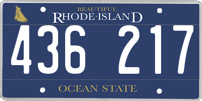 RI license plate 436217