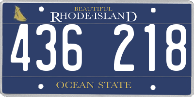 RI license plate 436218