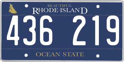RI license plate 436219