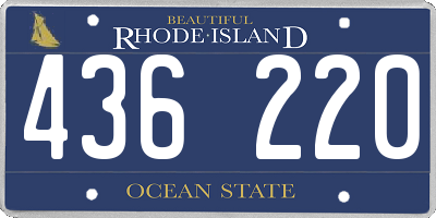 RI license plate 436220