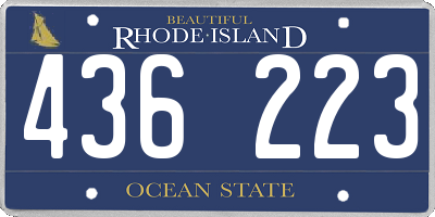 RI license plate 436223