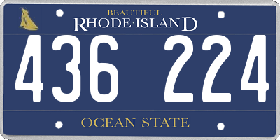 RI license plate 436224
