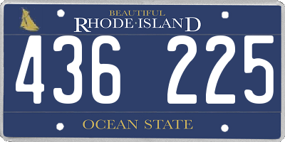 RI license plate 436225