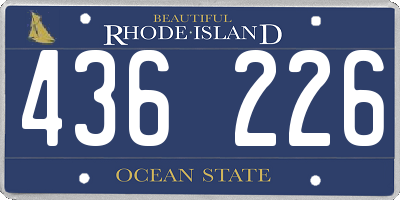 RI license plate 436226