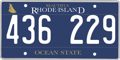 RI license plate 436229