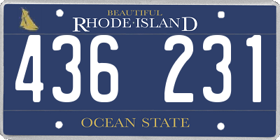 RI license plate 436231