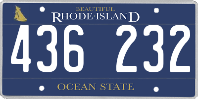 RI license plate 436232