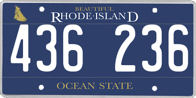 RI license plate 436236