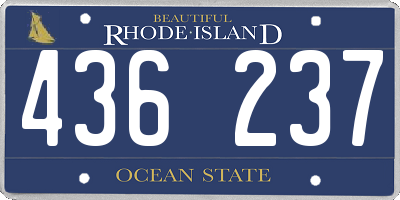 RI license plate 436237