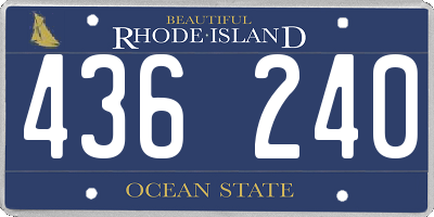 RI license plate 436240