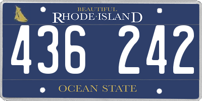RI license plate 436242