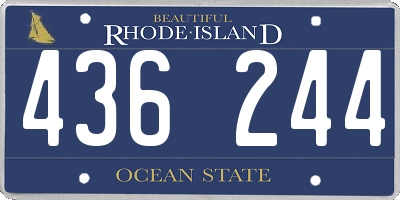 RI license plate 436244