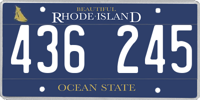 RI license plate 436245